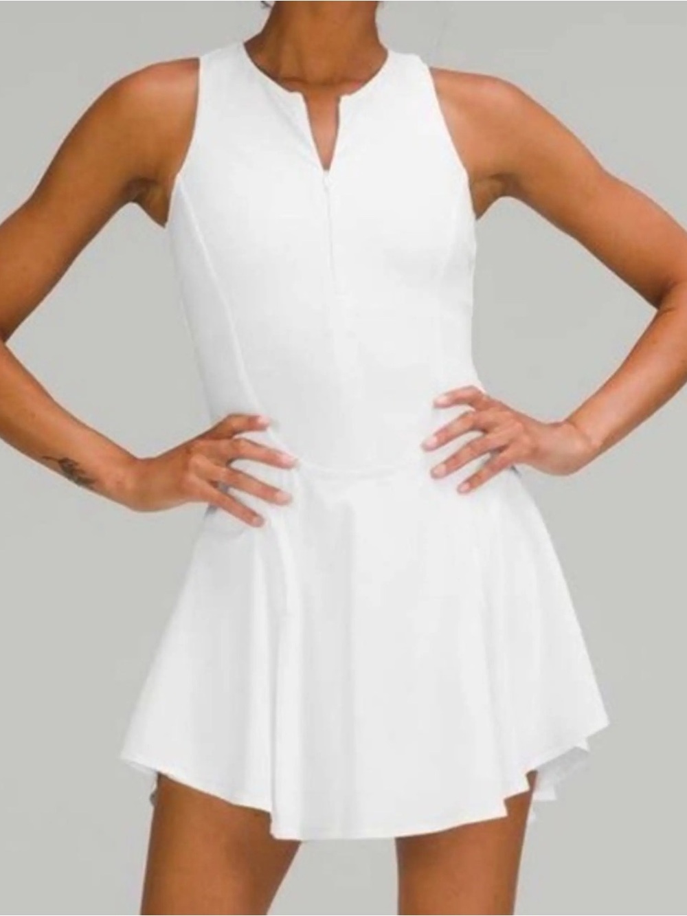 lululemon athletica - White Sleeveless Everlux Short Lined Tennis/Active Dress